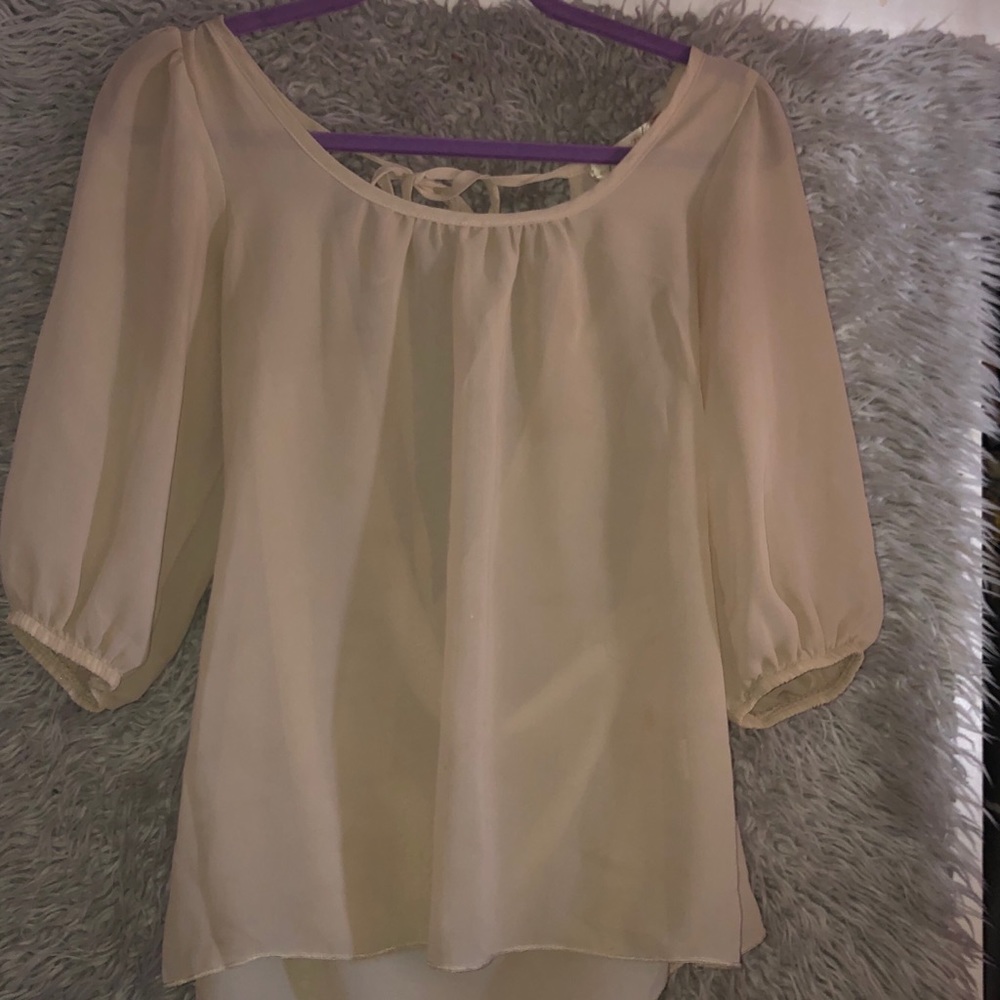 Sheer tan blouse